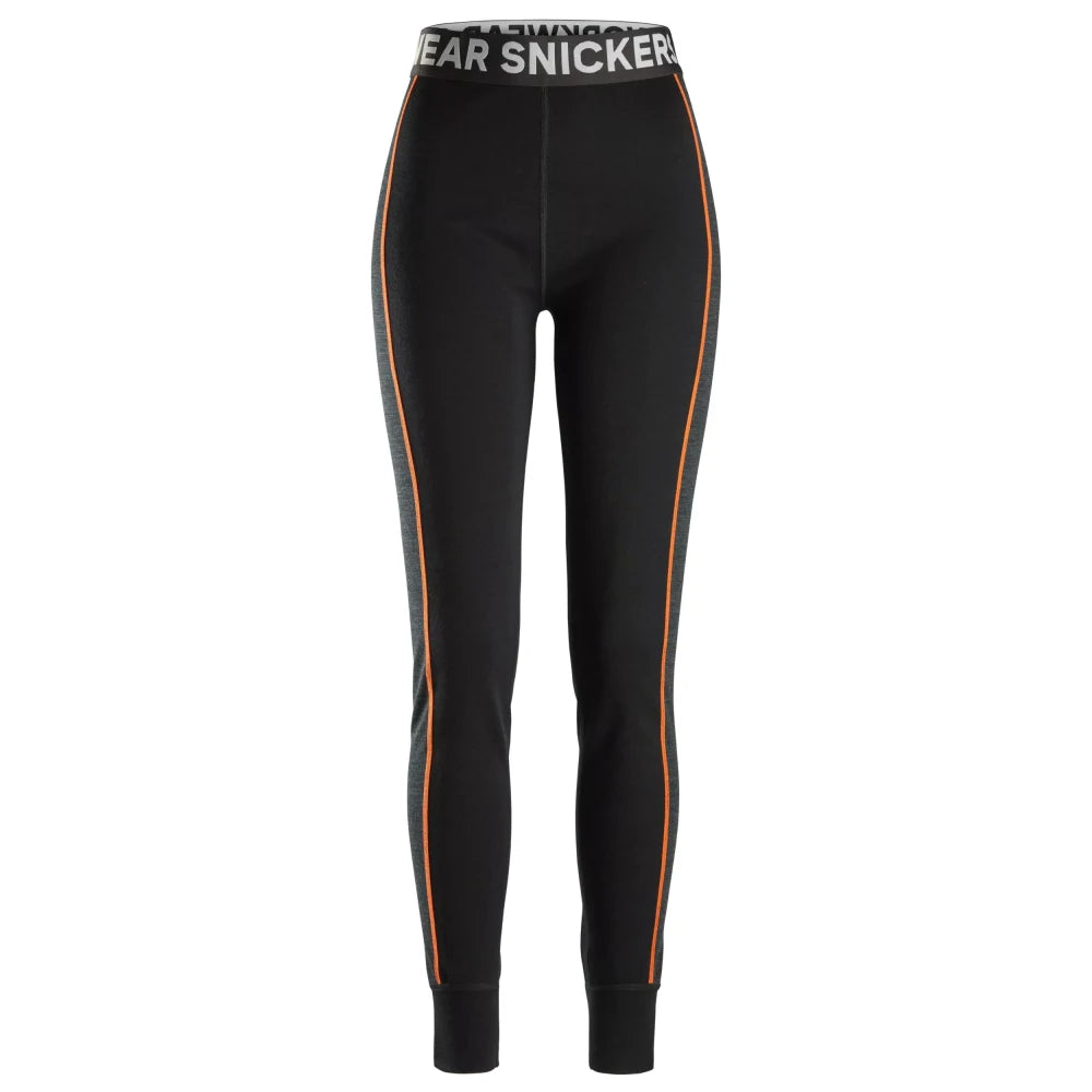 Snickers 9471 Merino Wollen Basislaag Stay Warm Dameslegging 0498 Black Anthracite Melange