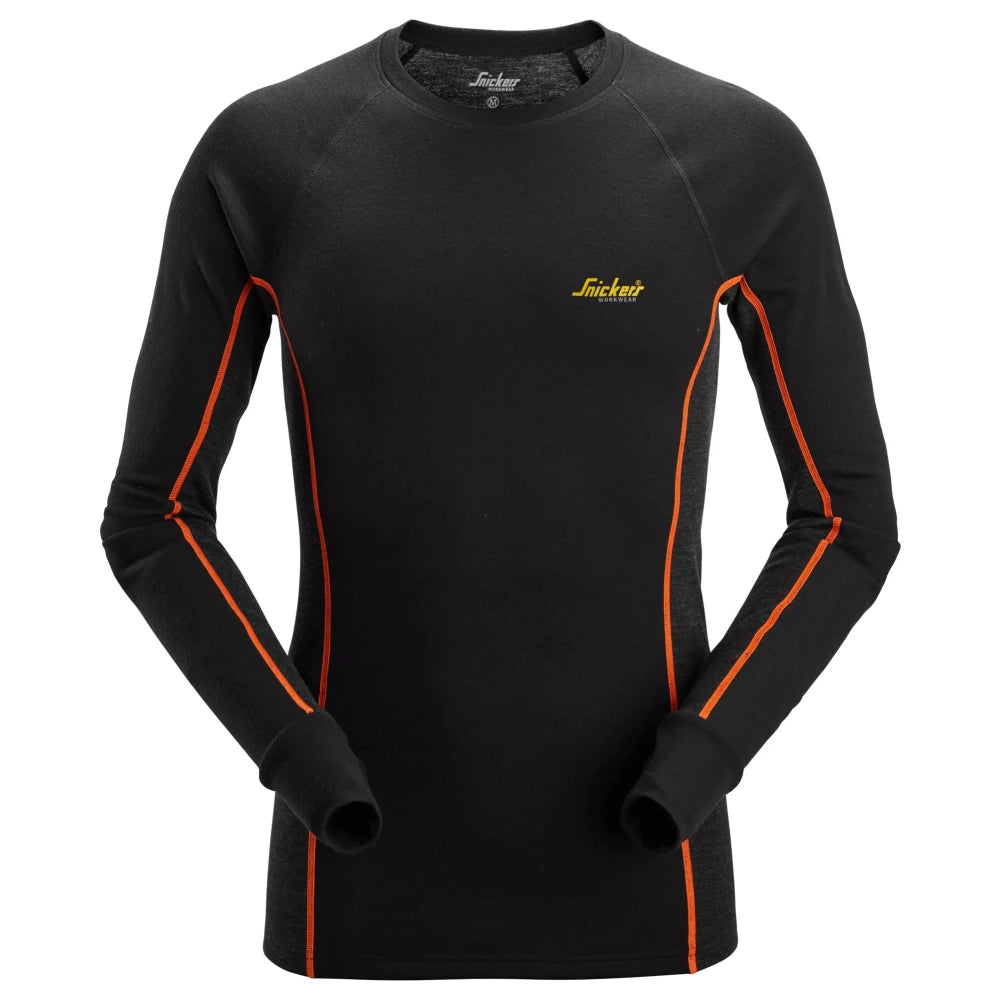 Snickers 9480 Merino Wollen Basislaag Stay Warm Top 0498 Black Anthracite Melange