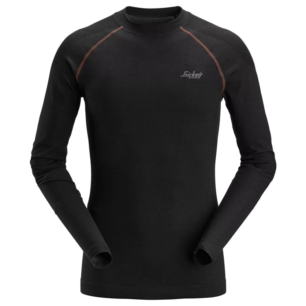 Snickers 9483 Naadloze Basislaag Warmteregulerende Wollen Top 0400 Black