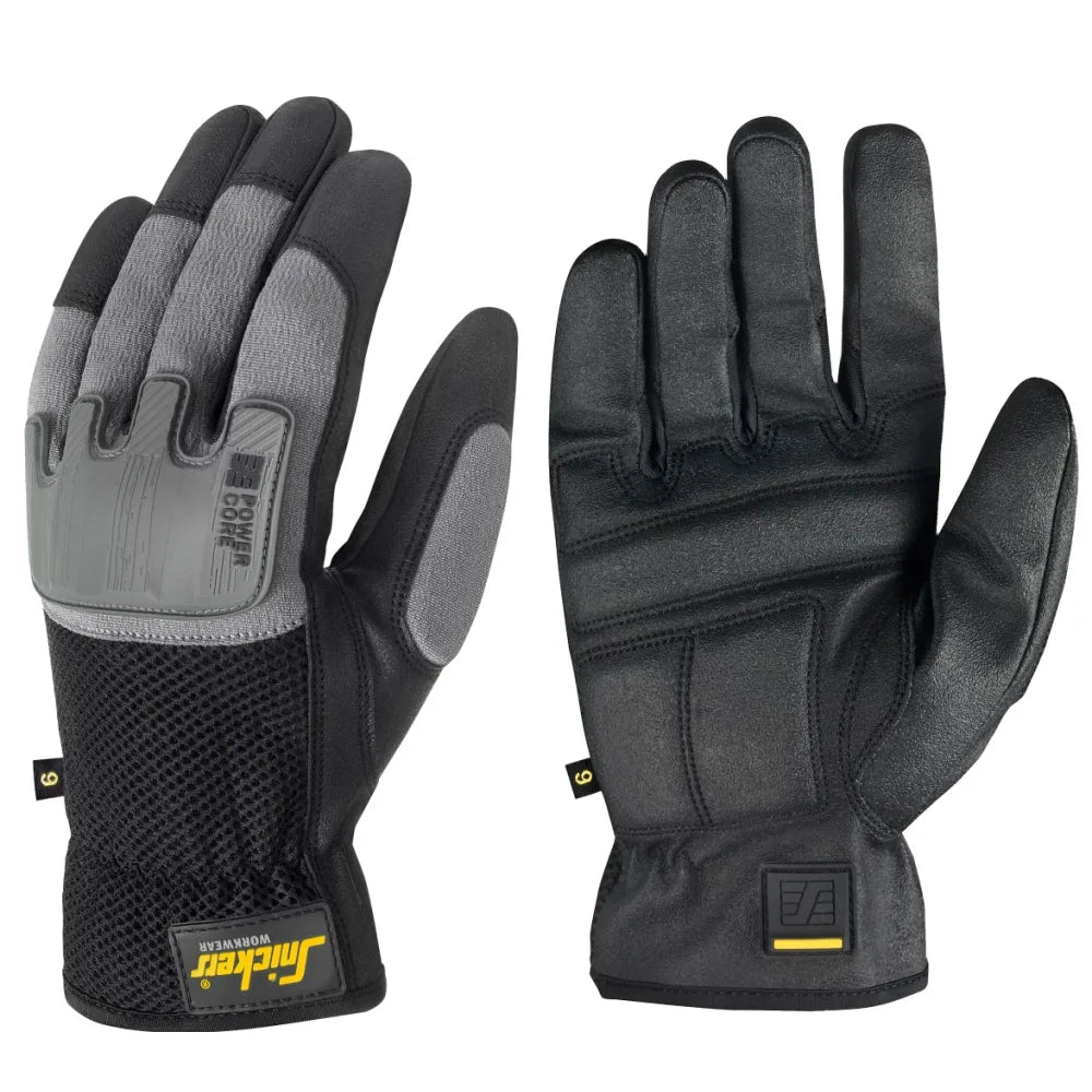Snickers 9585 Power Core Handschoenen 0448 Black Stone Grey
