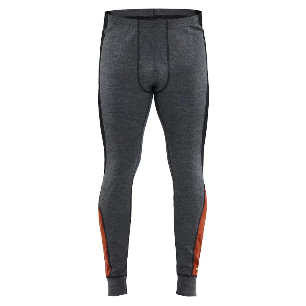 Blaklader 1845 1736 Lange Onderbroek Merinowol Xwarm Medium Grijs Gebrand Rood