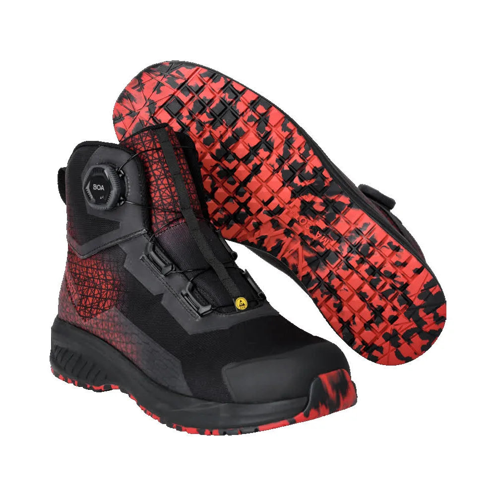 Mascot F1502-909 Zwart Signaalrood S3S Veiligheidsschoenen Hoog 50 W10