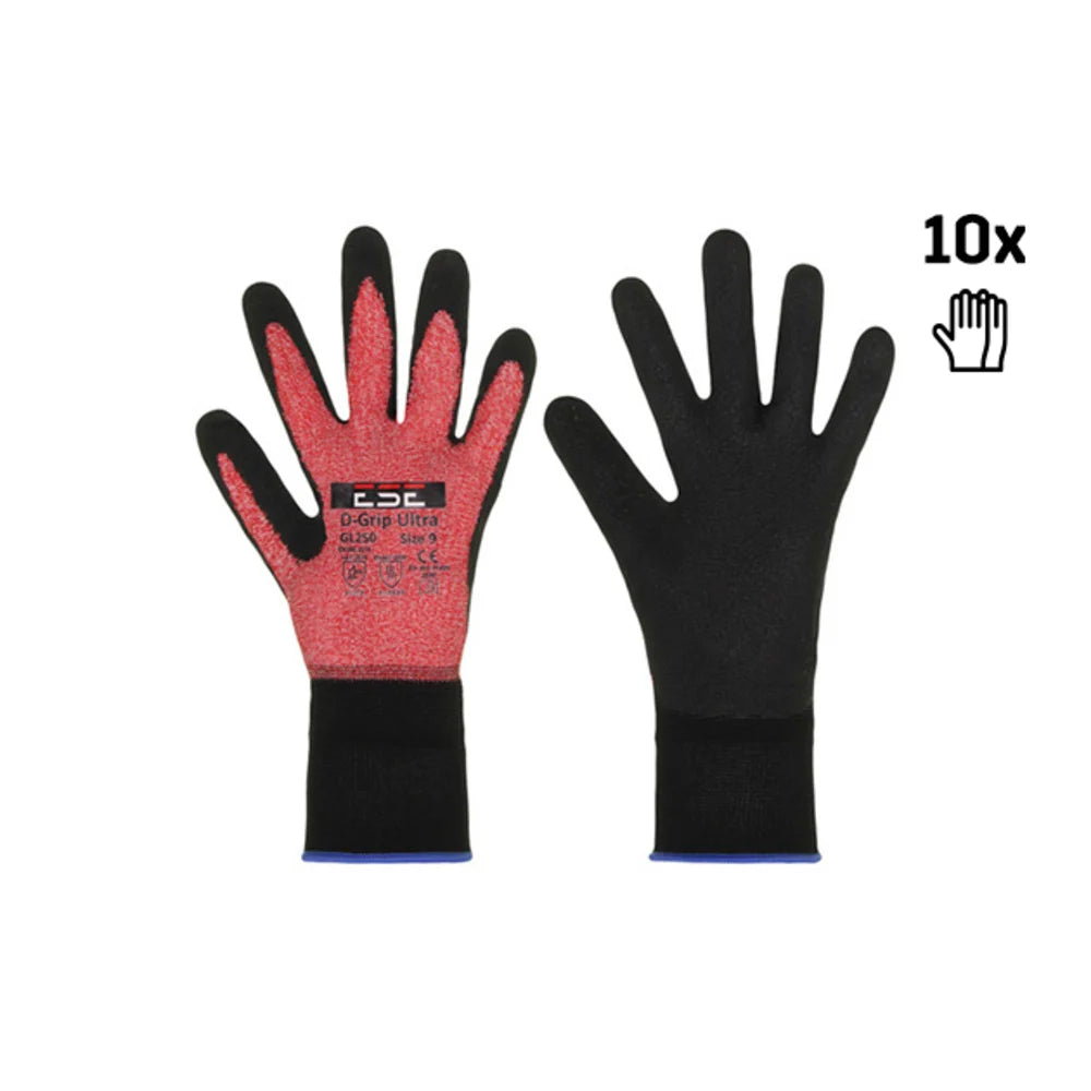 Safety Jogger D-Grip Ultra 10Pack Red
