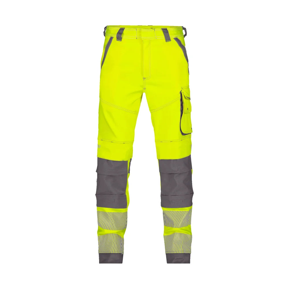 Dassy Aruba Stretch Hogezichtbaarheidsbroek Met Kniezakken 270 G/M² Fluogeel Cementgrijs