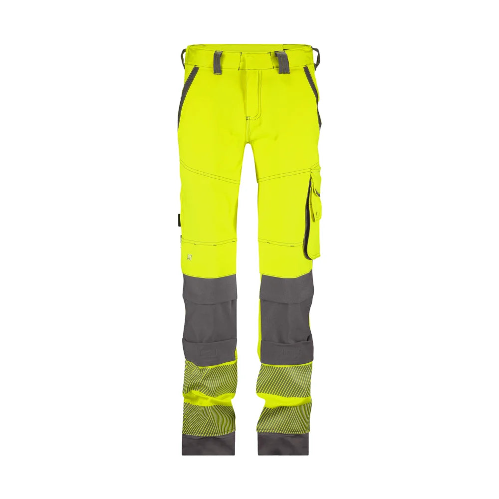 Dassy Aruba Women Stretch Hogezichtbaarheidsbroek Met Kniezakken Voor Dames 270 G/M² Fluogeel Cementgrijs
