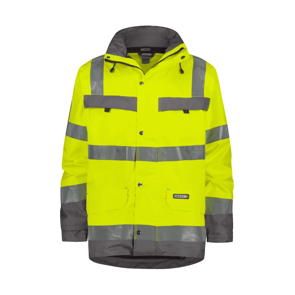 Dassy Atlantis Hogezichtbaarheidsparka 200 G/M² Fluogeel Cementgrijs