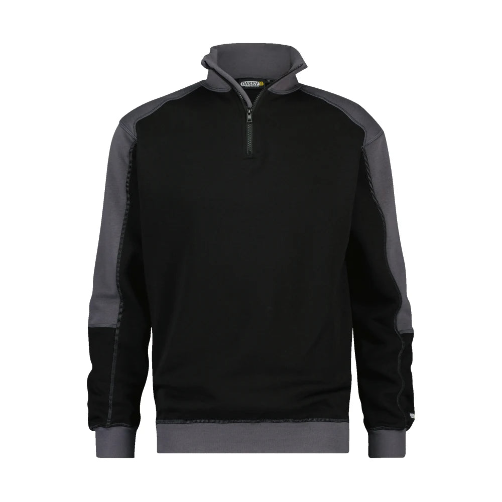 Dassy Basiel Tweekleurige Sweater 290 G/M² Zwart Cementgrijs