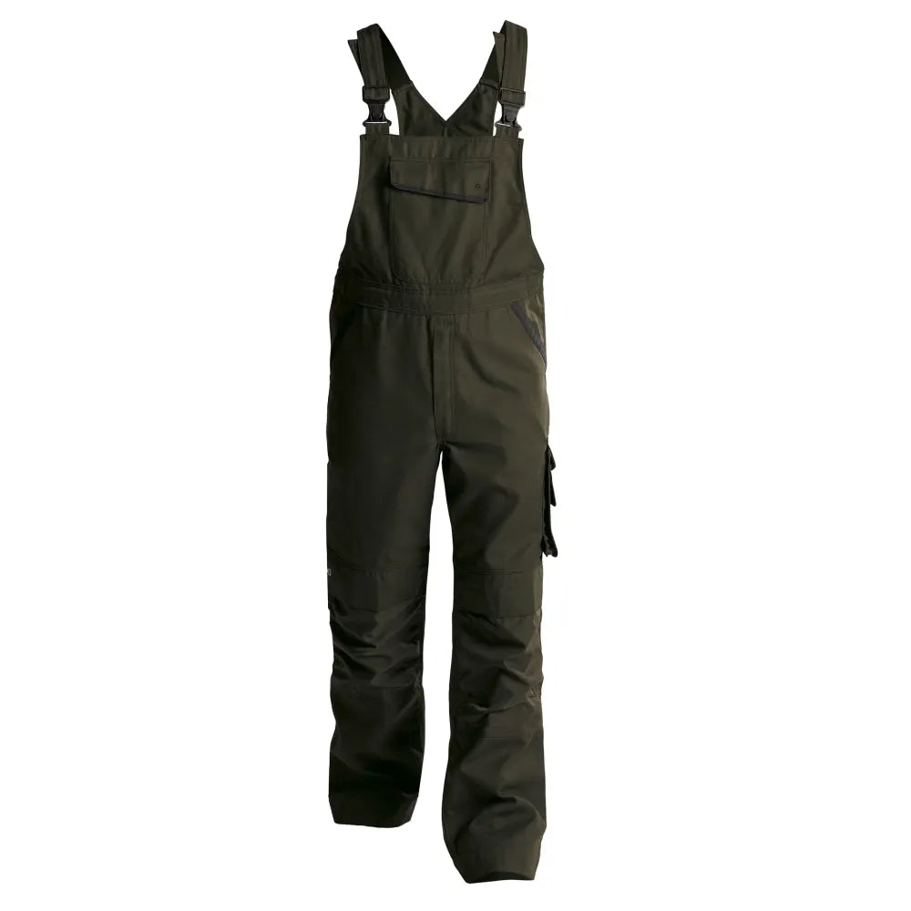 Dassy Bolt Canvas Bretelbroek Met Kniezakken 295 G/M² Olijfgroen Zwart