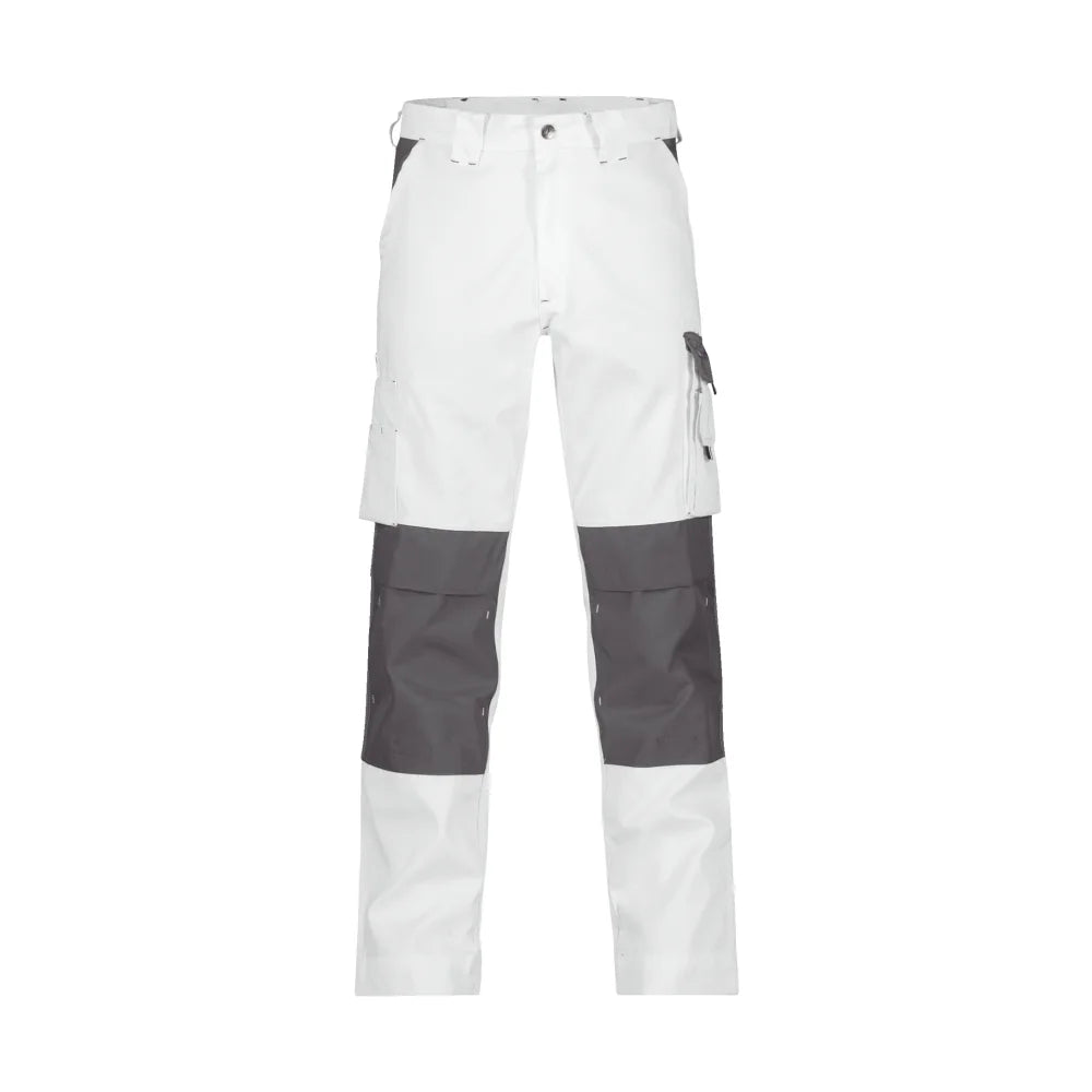 Dassy Boston Tweekleurige Werkbroek Met Kniezakken 245 G/M² Wit Cementgrijs