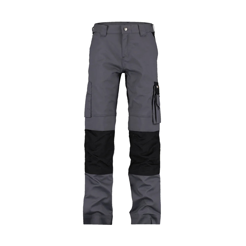 Dassy Boston Women Tweekleurige Werkbroek Met Kniezakken Voor Dames 245 G/M² Cementgrijs Zwart