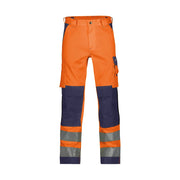 Dassy Buffalo Hogezichtbaarheidsbroek Met Kniezakken 290 G/M² Fluo-Oranje Marineblauw