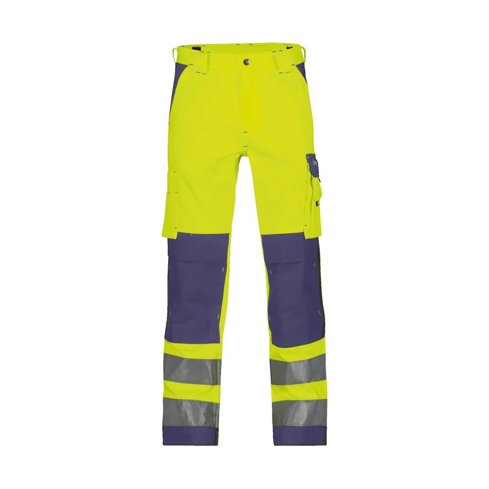 Dassy Buffalo Hogezichtbaarheidsbroek Met Kniezakken 245 G/M² Fluogeel Marineblauw