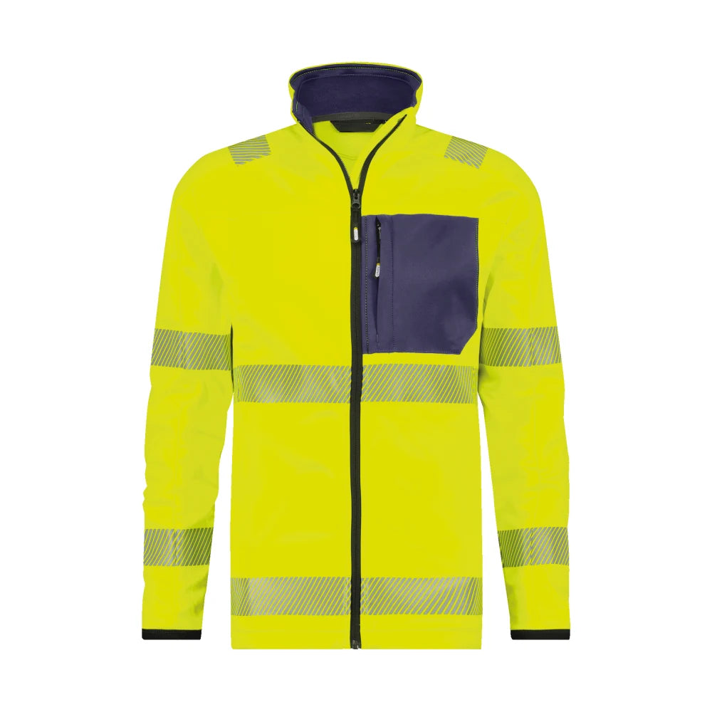 Dassy Camden Hogezichtbaarheidsmidlayerjacket 260 G/M² Fluogeel Marineblauw