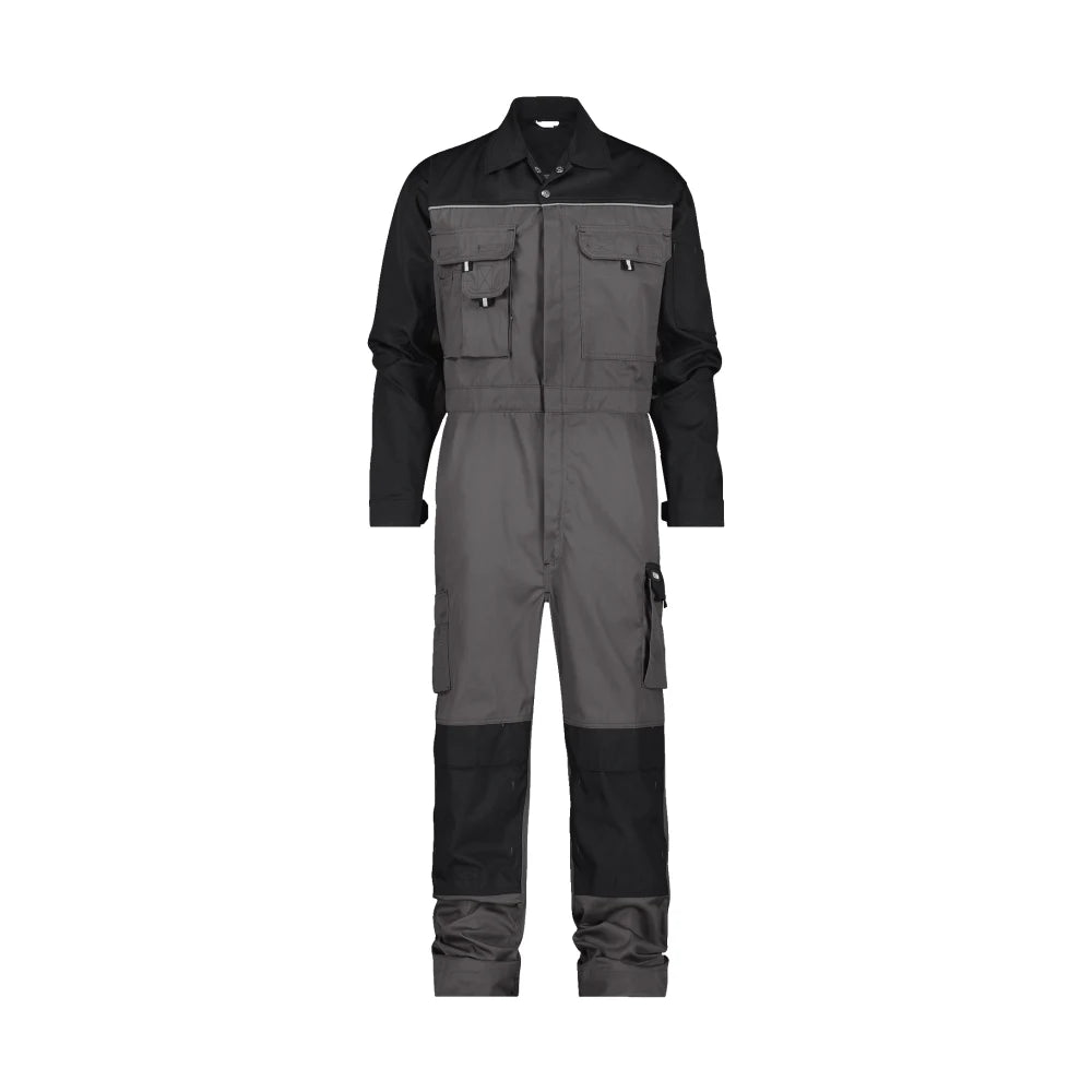 Dassy Cannes Tweekleurige Overall Met Kniezakken 245 G/M² Cementgrijs Zwart