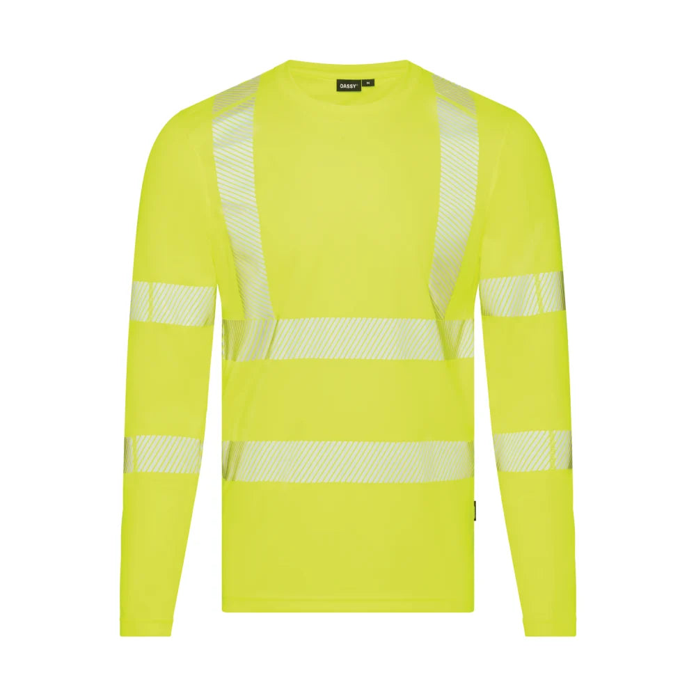 Dassy Carterville Hogezichtbaarheids-Uv-T-Shirt Met Lange Mouwen 150 G/M² Fluogeel