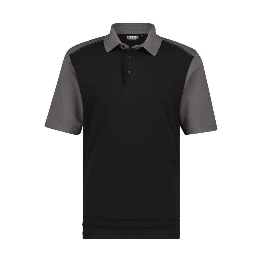 Dassy Cesar Tweekleurige Polo 220 G/M² Zwart Cementgrijs
