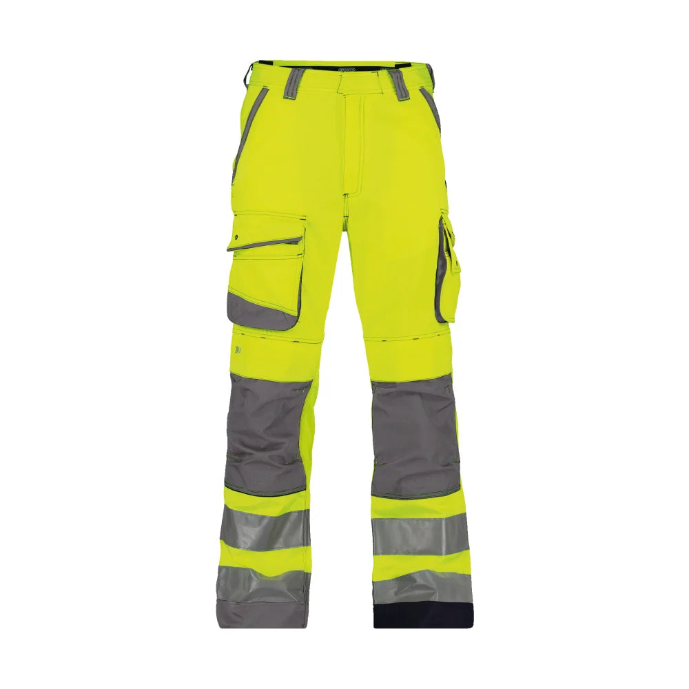 Dassy Chicago Hogezichtbaarheidsbroek Met Kniezakken 290 G/M² Fluogeel Cementgrijs