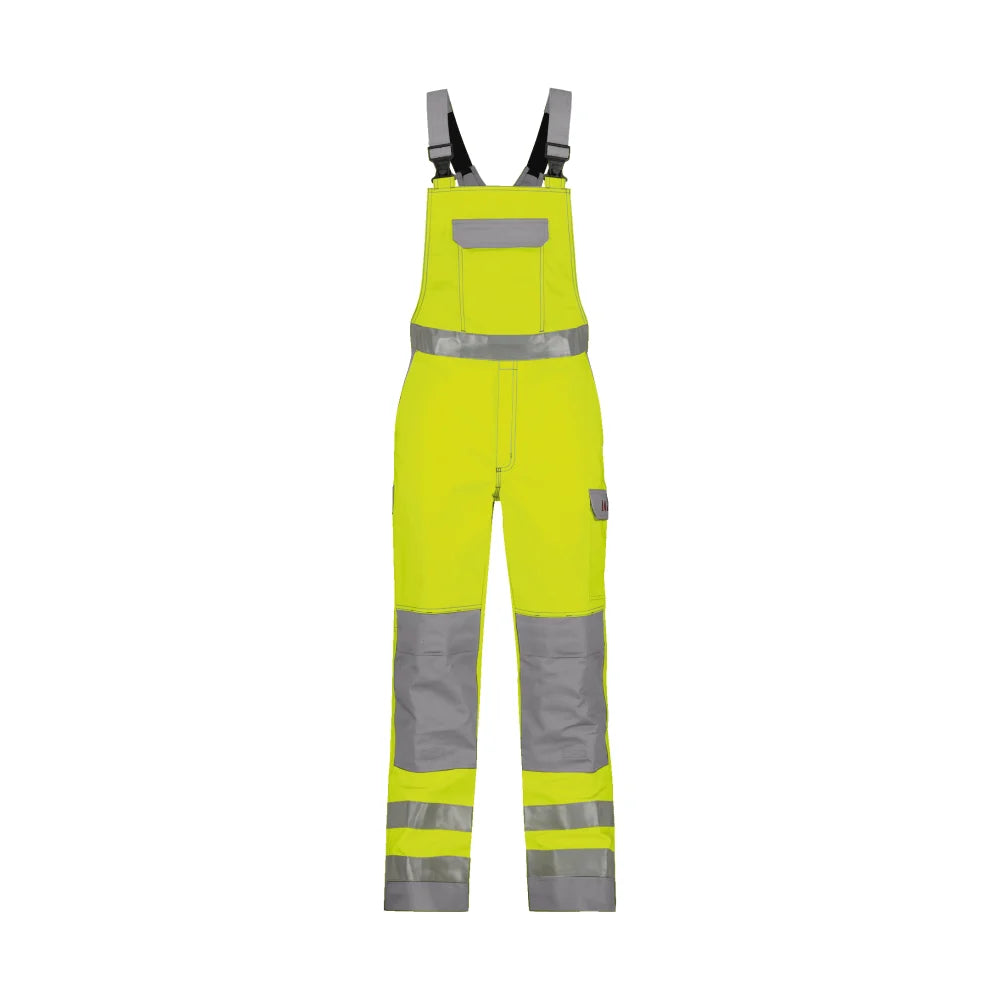 Dassy Colombia Multinorm Hogezichtbaarheidsbretelbroek Met Kniezakken 330 G/M² Fluogeel Grafietgrijs
