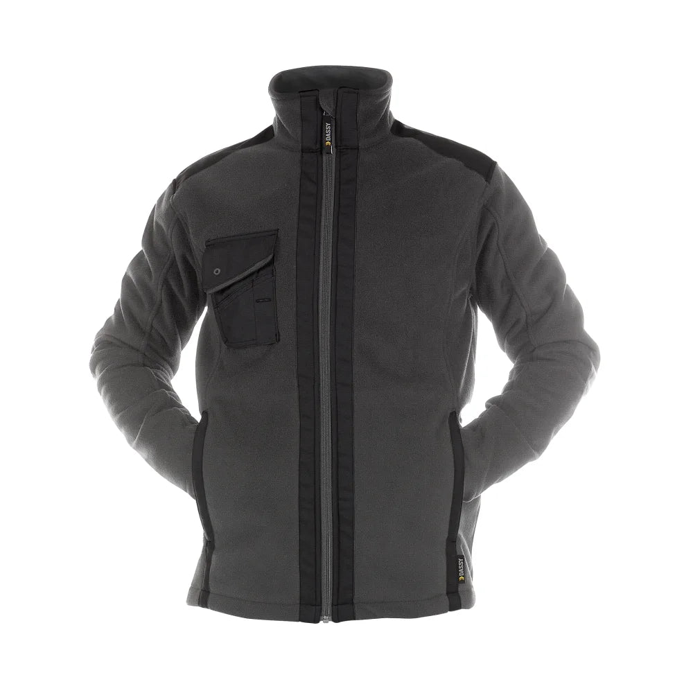 Dassy Croft Drielaagse Fleecejas 350 G/M² Antracietgrijs Zwart