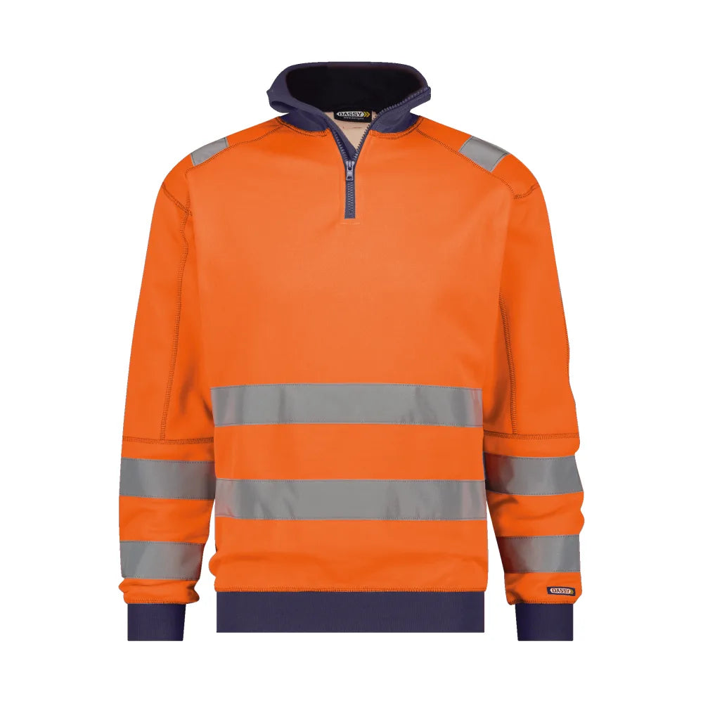 Dassy Denver Hogezichtbaarheidssweater 280 G/M² Fluo-Oranje Marineblauw