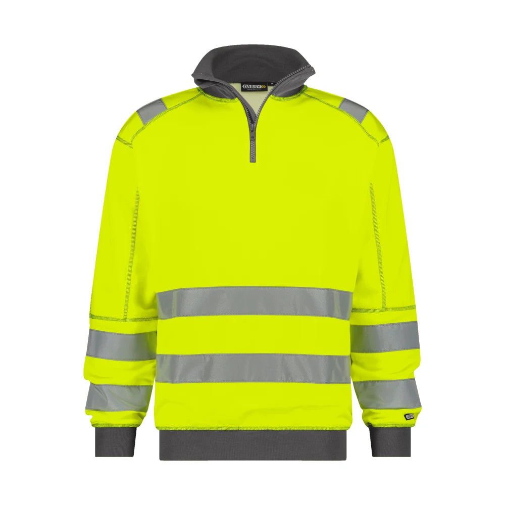 Dassy Denver Hogezichtbaarheidssweater 280 G/M² Fluogeel Cementgrijs