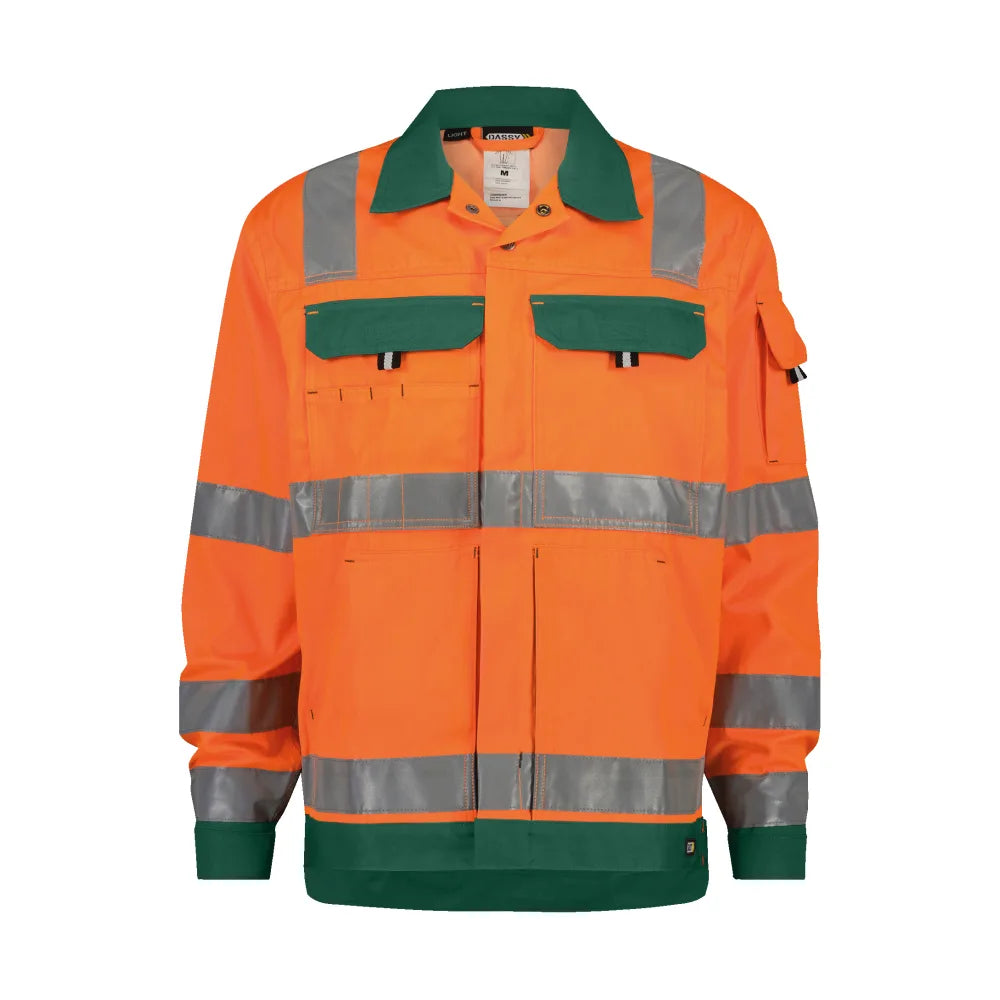 Dassy Dusseldorf Hogezichtbaarheidsvest 245 G/M² Fluo-Oranje Flessengroen