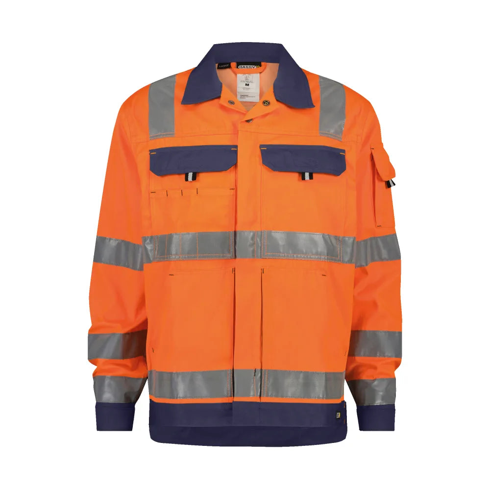 Dassy Dusseldorf Hogezichtbaarheidsvest 245 G/M² Fluo-Oranje Marineblauw