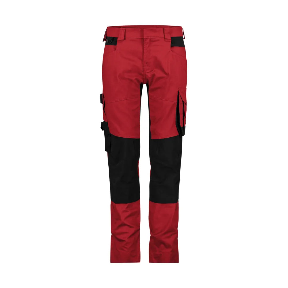 Dassy Dynax Next Women Werkbroek Met Stretch En Kniezakken Voor Dames 245 G/M² Rood Zwart