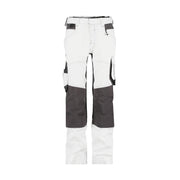 Dassy Dynax Painters Women Schildersbroek Met Stretch En Kniezakken Voor Dames 245 G/M² Wit Antracietgrijs