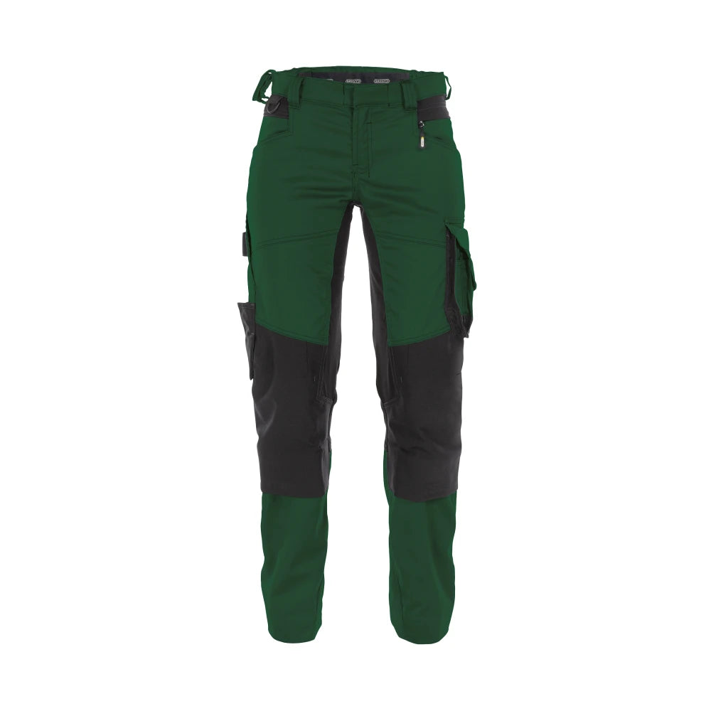 Dassy Dynax Women Werkbroek Met Stretch En Kniezakken Voor Dames 245 G/M² Flessengroen Zwart