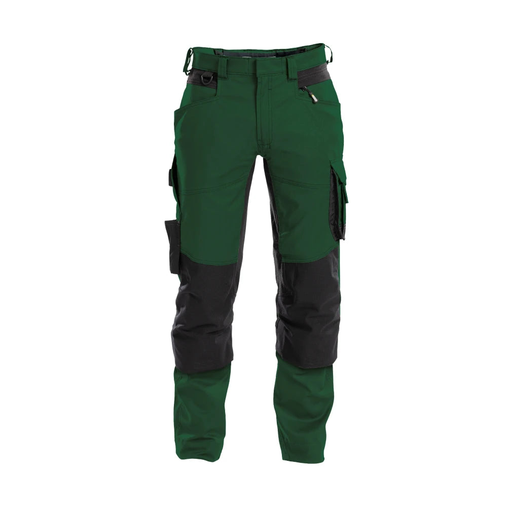 Dassy Dynax Werkbroek Met Stretch En Kniezakken 245 G/M² Flessengroen Zwart