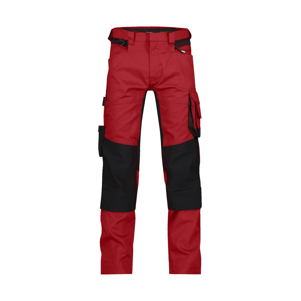 Dassy Dynax Werkbroek Met Stretch En Kniezakken 245 G/M² Rood Zwart