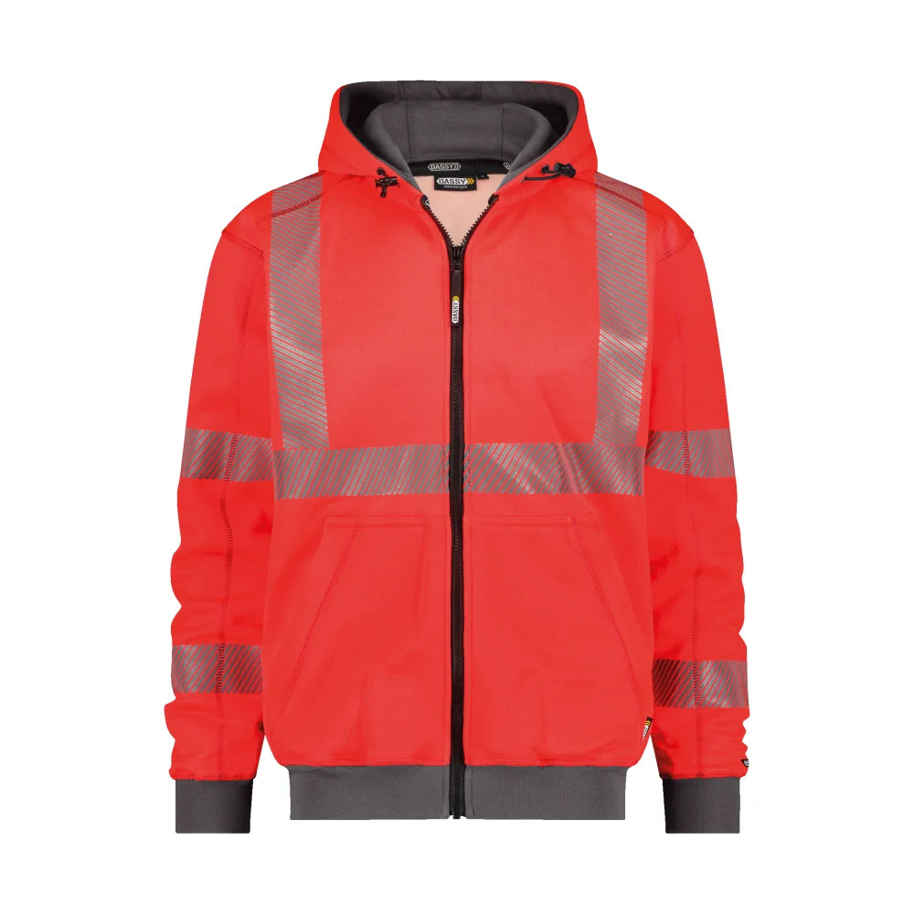 Dassy Evans Hogezichtbaarheidshoodie 280 G/M² Fluorood Cementgrijs