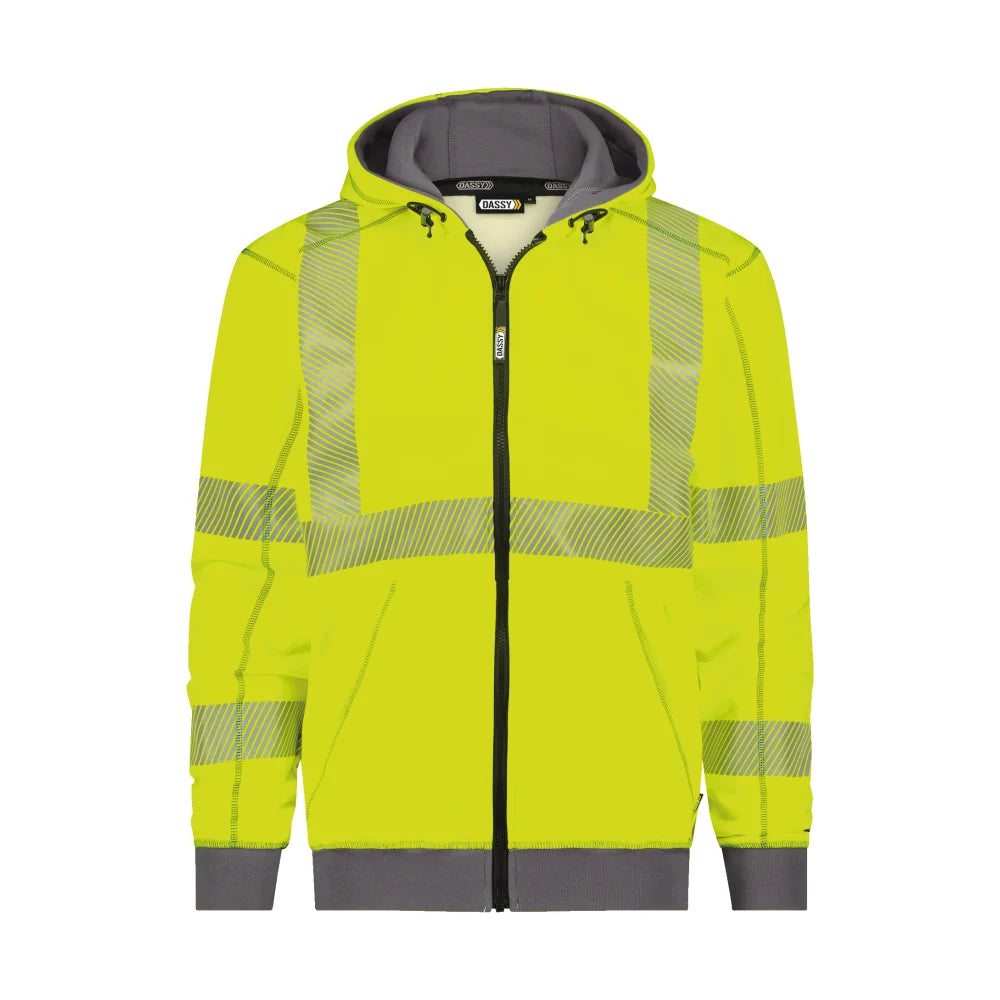 Dassy Evans Hogezichtbaarheidshoodie 280 G/M² Fluogeel Cementgrijs