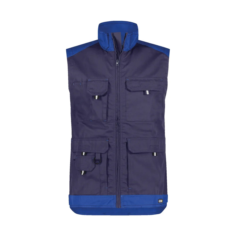 Dassy Faro Tweekleurige Mouwloze Werkvest 245 G/M² Marineblauw Korenblauw