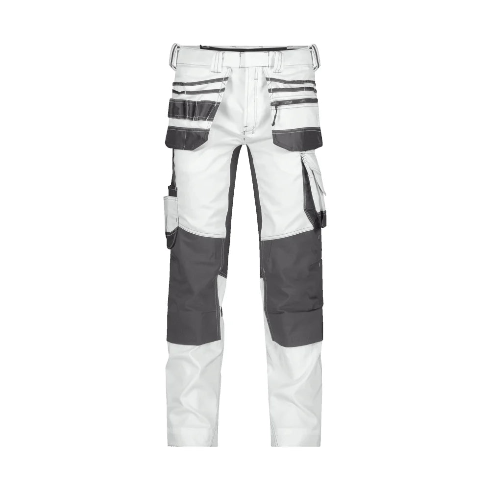 Dassy Flux Painters Schildersbroek Met Stretch, Holsterzakken En Kniezakken 245 G/M² Wit Antracietgrijs