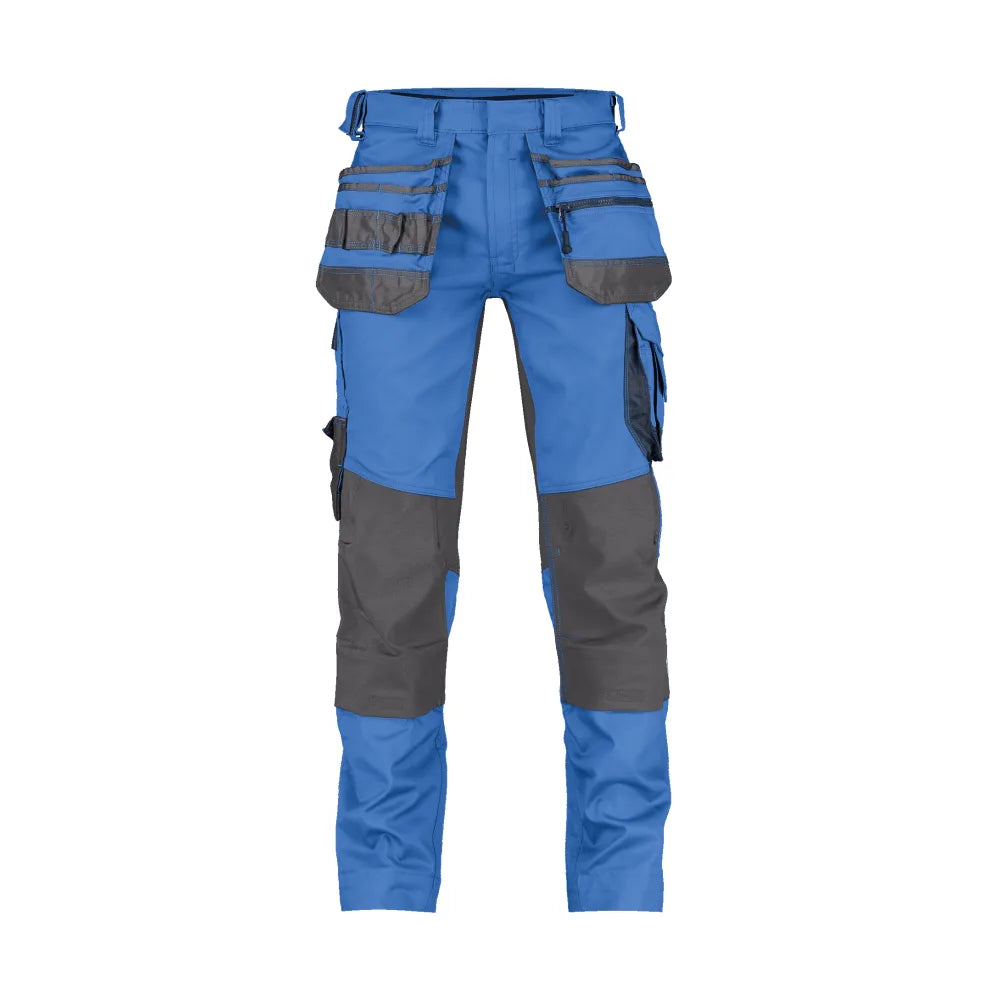 Dassy Flux Holsterzakkenbroek Met Stretch En Kniezakken 245 G/M² Azuurblauw Antracietgrijs