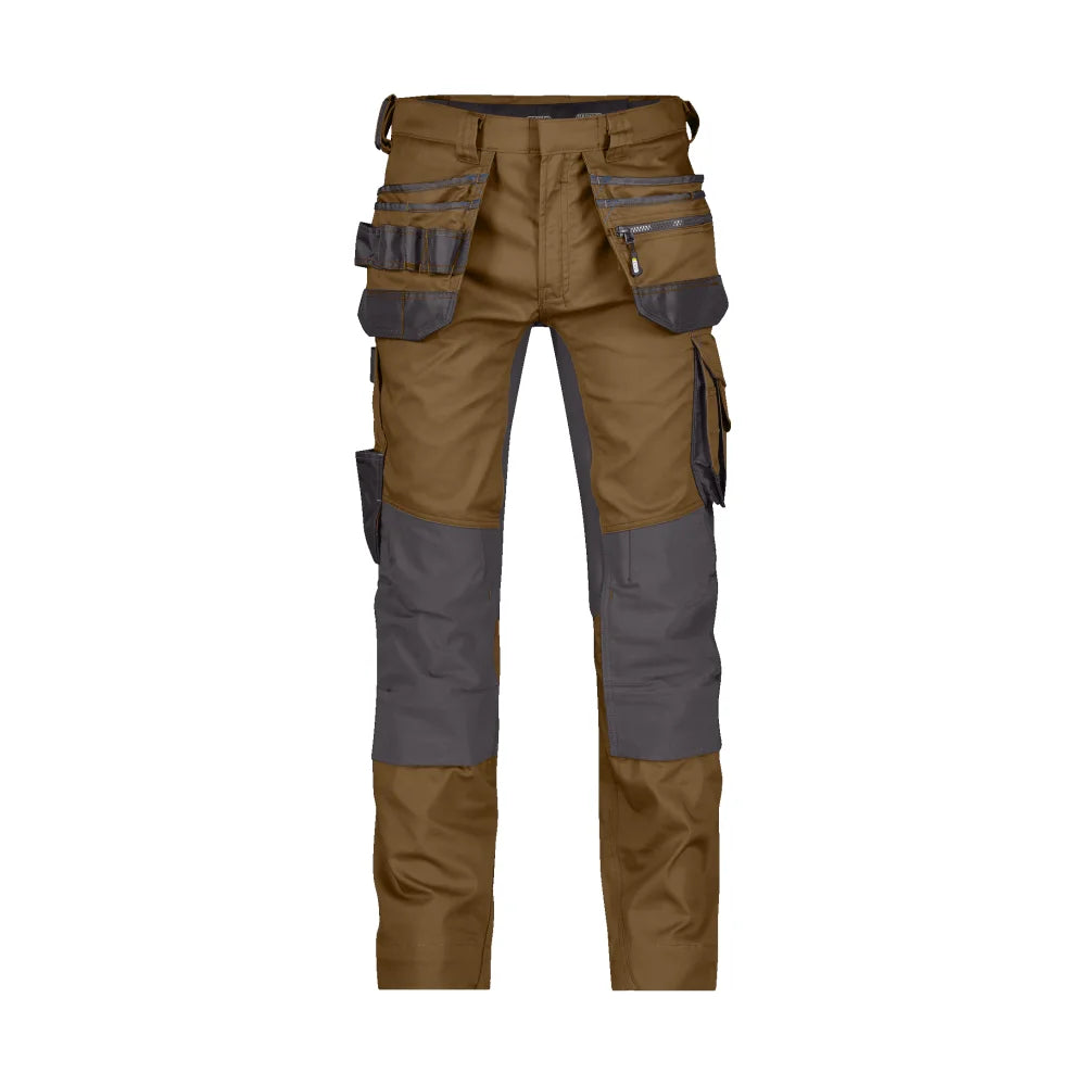 Dassy Flux Holsterzakkenbroek Met Stretch En Kniezakken 245 G/M² Leembruin Antracietgrijs
