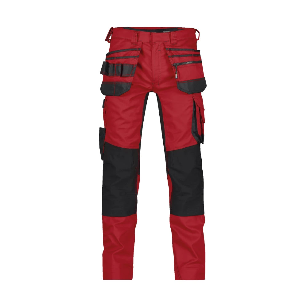 Dassy Flux Holsterzakkenbroek Met Stretch En Kniezakken 245 G/M² Rood Zwart