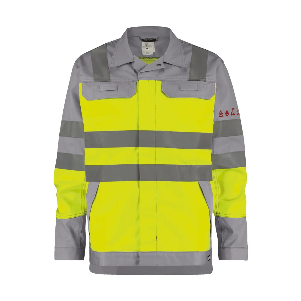 Dassy Franklin Multinorm Hogezichtbaarheidsvest 330 G/M² Fluogeel Grafietgrijs