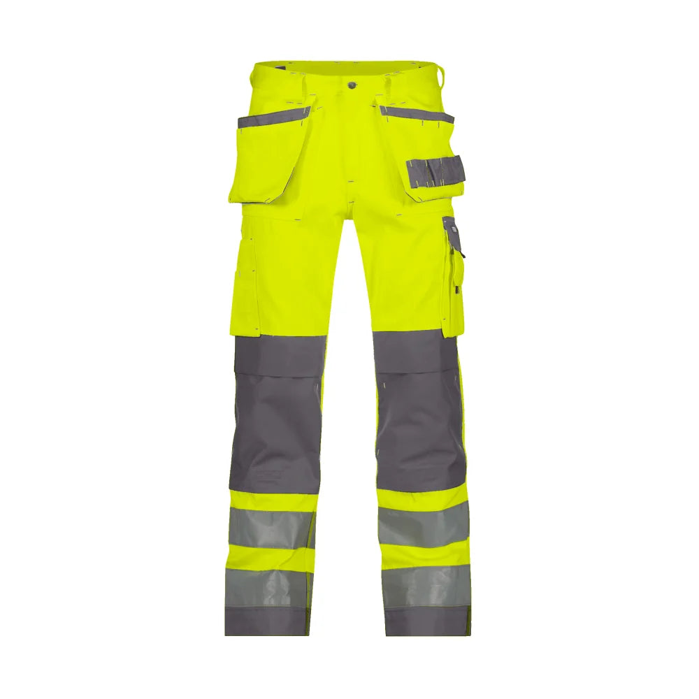 Dassy Glasgow Hogezichtbaarheidsholsterzakkenbroek Met Kniezakken 290 G/M² Fluogeel Cementgrijs