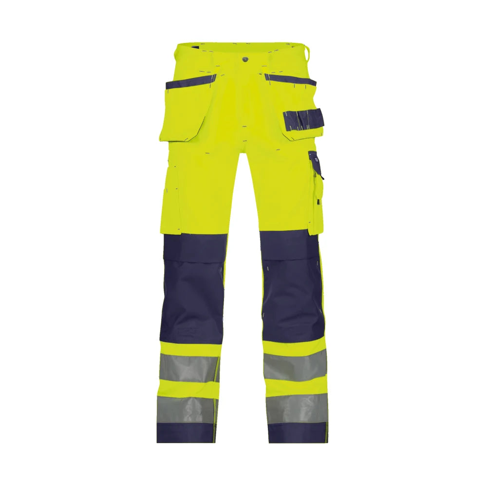 Dassy Glasgow Hogezichtbaarheidsholsterzakkenbroek Met Kniezakken 290 G/M² Fluogeel Marineblauw
