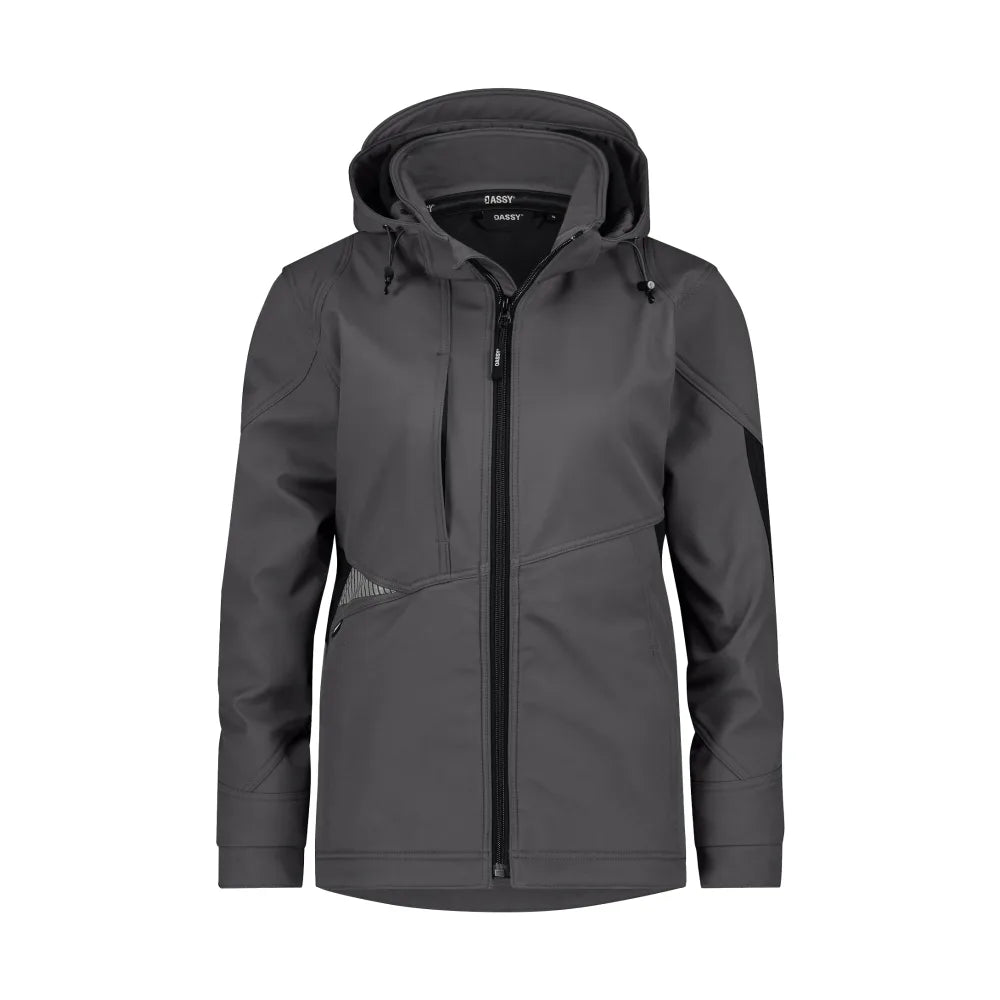 Dassy Gravity Next Women Softshelljas Voor Dames 280 G/M² Antracietgrijs Zwart