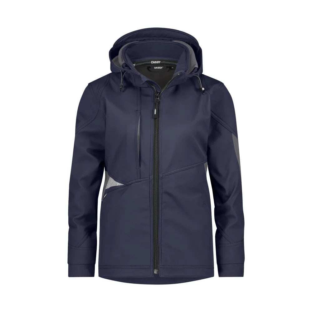 Dassy Gravity Next Women Softshelljas Voor Dames 280 G/M² Nachtblauw Antracietgrijs