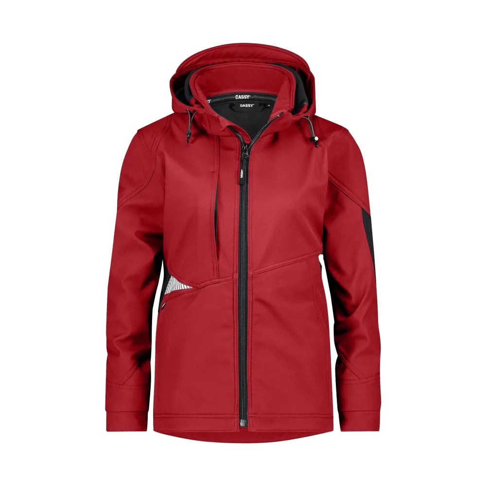 Dassy Gravity Next Women Softshelljas Voor Dames 280 G/M² Rood Zwart