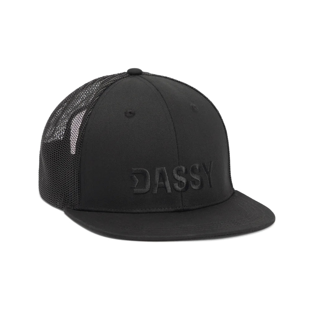 Dassy Hebe Flat Brim Pet Zwart