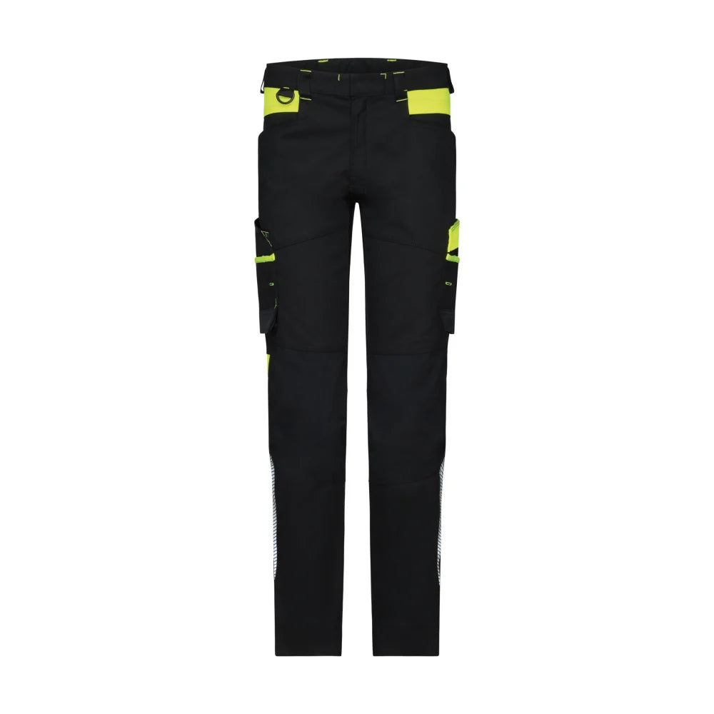 Dassy Hong Kong Women Werkbroek Met Stretch Voor Dames 245 G/M² Zwart Fluogeel