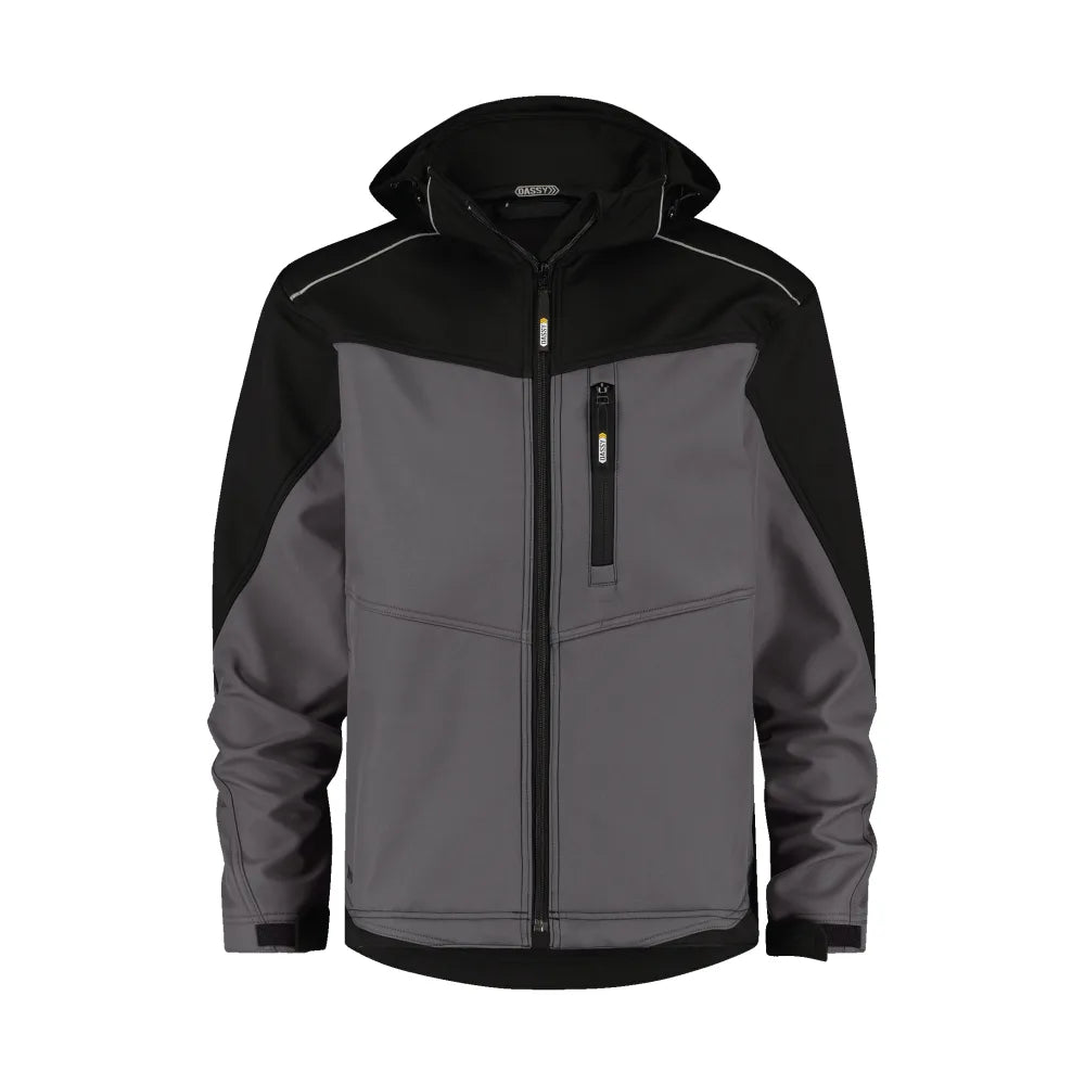 Dassy Jakarta Tweekleurige Softshelljas 280 G/M² Cementgrijs Zwart