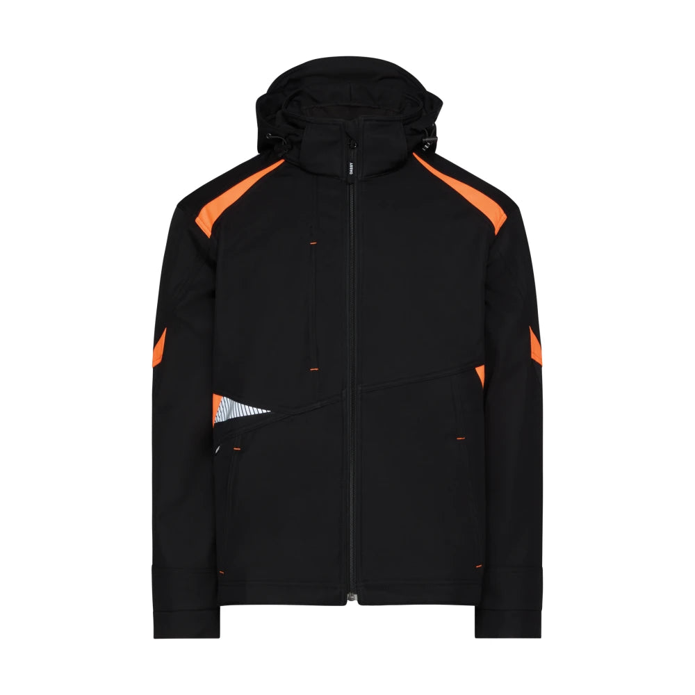 Dassy Kalama Softshelljas 280 G/M² Zwart Fluo-Oranje