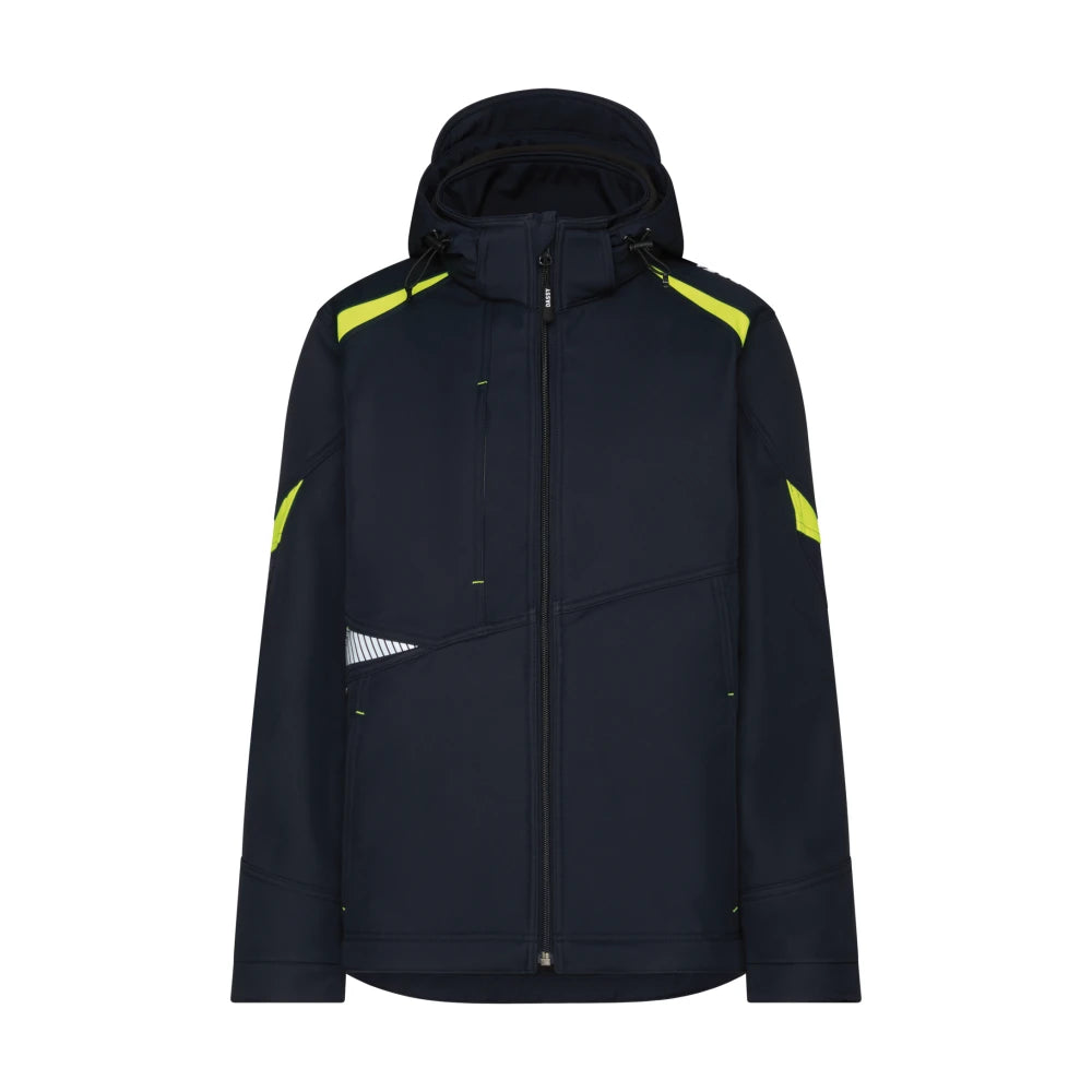 Dassy Kalama Softshelljas 280 G/M² Nachtblauw Fluogeel